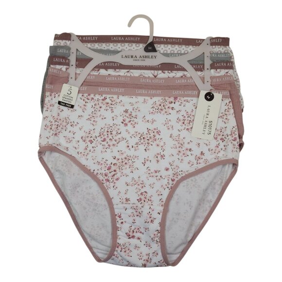 Laura Ashley Womens Medium Cotton Spandex Panties Briefs 5-Pack Tag Free - Picture 12 of 12